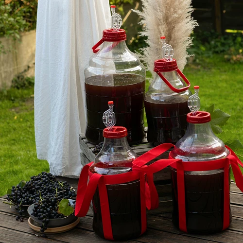 Νταμιτζάνα για κρασί, ελαφριά, άθραυστη, με ιμάντες μεταφοράς, 15 L - 13