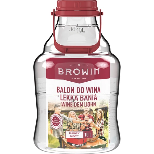 Νταμιτζάνα για κρασί, ελαφριά, άθραυστη, με λαβή, 10 L - 3