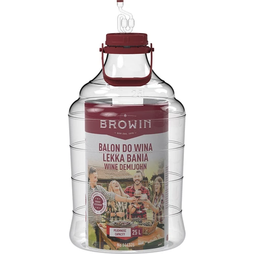 Νταμιτζάνα για κρασί, ελαφριά, άθραυστη, με λαβή μεταφοράς, 25 L - 3