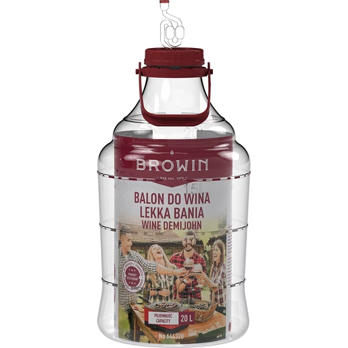 Νταμιτζάνα για κρασί, ελαφριά, άθραυστη, με χειρολαβή, 20 L - 3