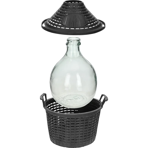 Ντεμιζόνι για κρασί 5L με πλαστικό καλάθι - 4
