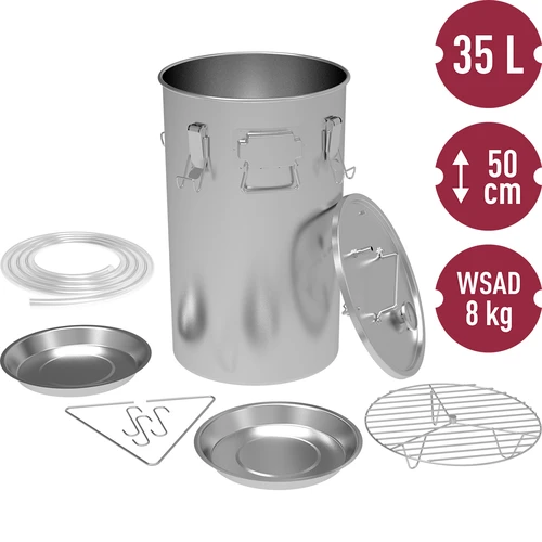 Οικιακό καπνιστήρι σε κατσαρόλα, 35 L, για εστία αερίου