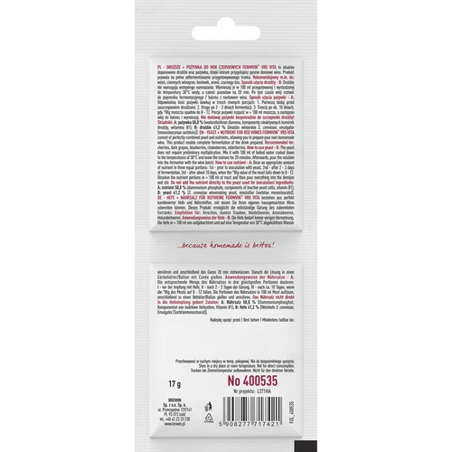 Οινολογικές ζύμες + θρεπτικό - κόκκινα κρασιά - 2