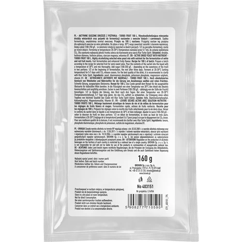 Οινολογικές ζύμες Turbo Fruit 5-7 ημέρες 100 L - 2