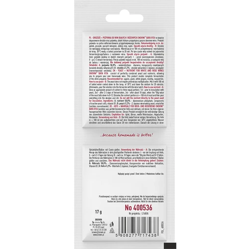 Οινοζύμες Bayanus + θρεπτικό ζύμης - για λευκά και ροζέ κρασιά - 2