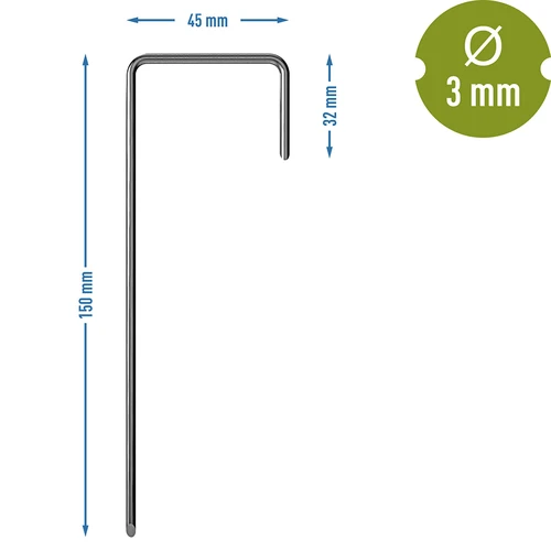 Πασαλάκια για γεωύφασμα, χαλύβδινα τύπου L - 100 τεμ. - 7