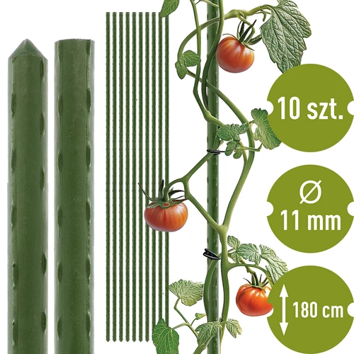 Πάσσαλοι κήπου Bioogród – χαλύβδινοι με επίστρωση, 1,8 m, fi 11 mm, 10 τεμ.