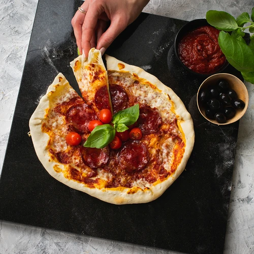 Πέτρα για πίτσα από γρανίτη, ορθογώνια 37 x 35 cm - 10