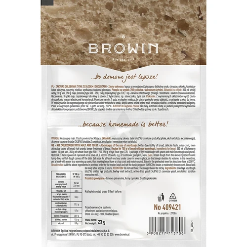 Προζύμι ψωμιού σίκαλης με μαγιά και βύνη - 23g - 2