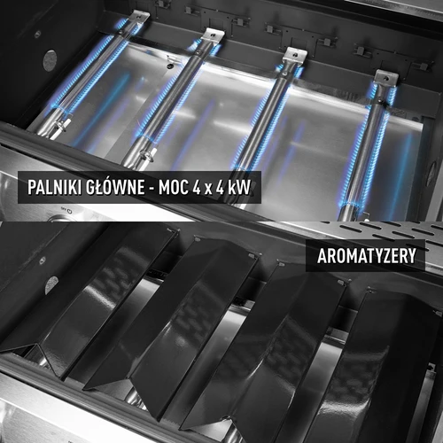 Ψησταριά αερίου dragON BBQ201, 18,8 kW, ασημί - 5