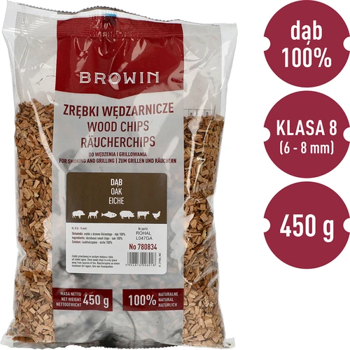 Ροκανίδια για κάπνισμα/γκριλ, δρυός, 450 g, κλ. 8 - 3