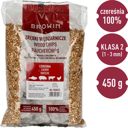Ροκανίδια για κάπνισμα/γκριλ, κερασιά, 450 g, κλάση 2 - 3