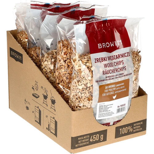 Ροκανίδια για κάπνισμα/ψήσιμο στο γκριλ, 50% μηλιά + 50% οξιά, 450 g, κλ. 8 - 2