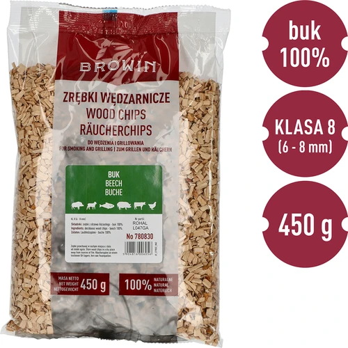 Ροκανίδια καπνίσματος/ψησίματος, οξιά, 450 g, κλάση 8 - 3