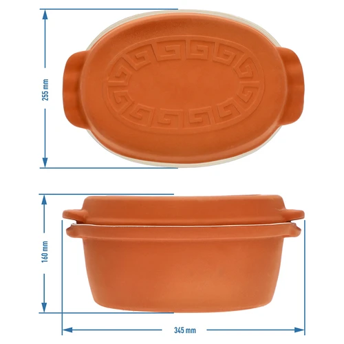 Ρωμαϊκή γάστρα υαλωμένη 4,5 L (μοτίβο μαιάνδρου) - 9