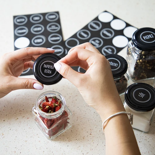 Σετ 12 x βάζα 120 ml + 30 ετικέτες για την επισήμανση μπαχαρικών - 12