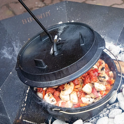 Σετ εστία φωτιάς Ø 58 cm και αναδευτήρας–λαβή για καζάνι ή για καπάκι χυτοσιδηρής κατσαρόλας - 11