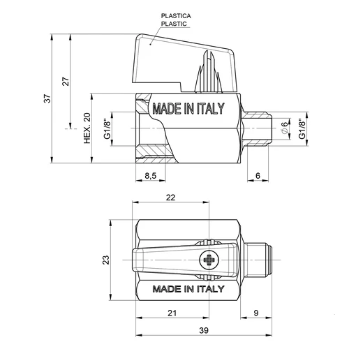 Σφαιρική βαλβίδα 1/8 ίντσας - 3