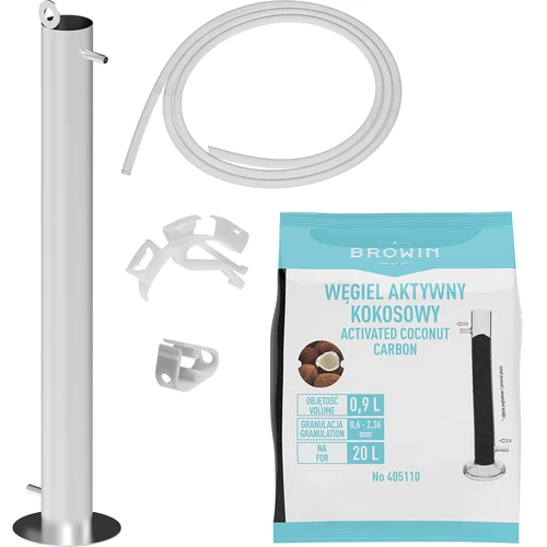 Στήλη φιλτραρίσματος από ανοξείδωτο ατσάλι, αναρτώμενη, με αξεσουάρ και ενεργό άνθρακα