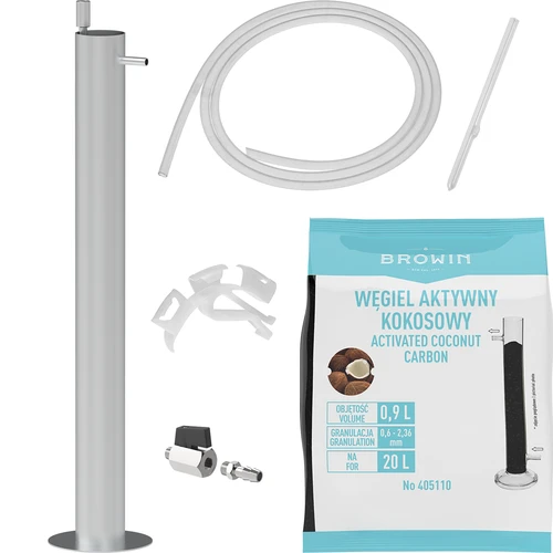 Στήλη φιλτραρίσματος premium από ανοξείδωτο χάλυβα, σετ με αξεσουάρ και ενεργό άνθρακα