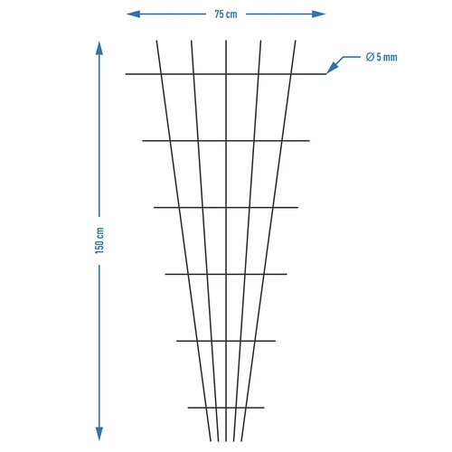 Στήριγμα για φυτά - κωνικό καφασωτό κήπου 150 x 75cm - 7