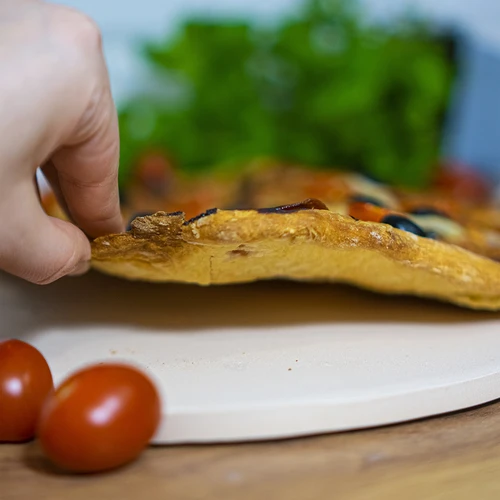 Στρογγυλή πέτρα για πίτσα, κατασκευασμένη από κορδιερίτη, με διάμετρο 33 cm - 13