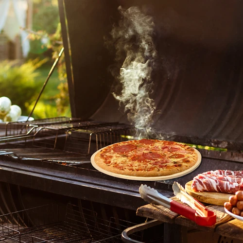 Στρογγυλή πέτρα για πίτσα, κατασκευασμένη από κορδιερίτη, με διάμετρο 33 cm - 16