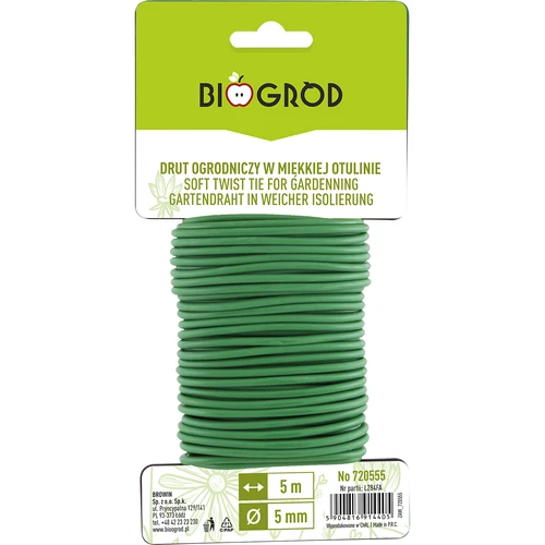 Σύρμα κηπουρικής με μαλακή επένδυση 5 m x 5 mm