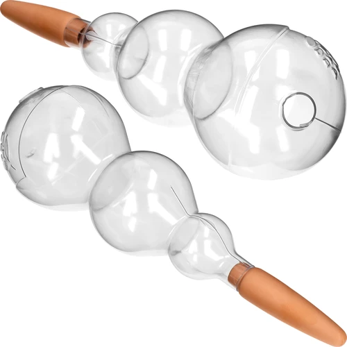 Τριπλή (τριών θαλάμων) μπάλα ποτίσματος, διάφανη άχρωμη, με κεραμική ακίδα, 600 ml - 2