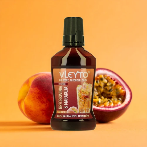 VLEYTO Ροδάκινο & Μαρακούγια – γευστική εσάνς με φυσικά αρώματα, 250 ml - 4
