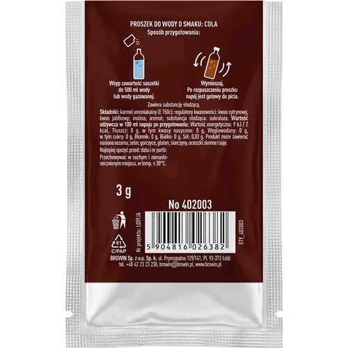 Vsypto με γεύση κόλα - αρωματική σκόνη για νερό, 3 g - 3