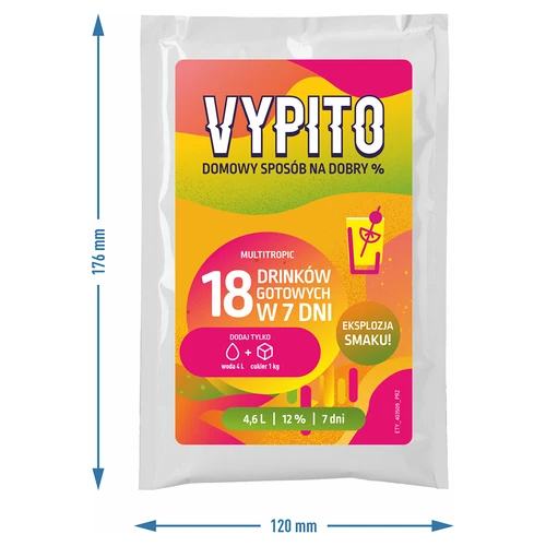 VYPITO 12%, φακελάκι για 18 κοκτέιλ – Multitropic, 126g - 4