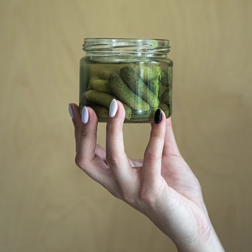 Χαμηλό βάζο 330 ml - με έγχρωμο καπάκι fi 82/6, 6 τεμ. - 9