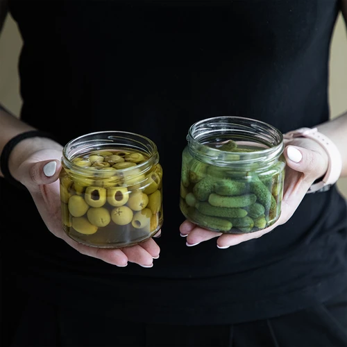 Χαμηλό βάζο 330ml - με χρυσό καπάκι fi 82/6, 6 τεμ. - 9