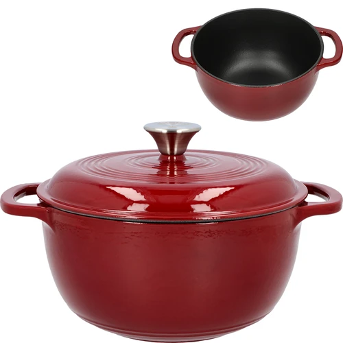 Χυτοσιδηρή κατσαρόλα εμαγιέ - μπορντό, 4 L