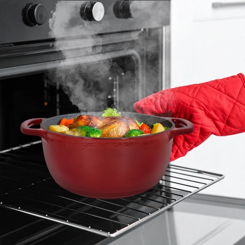 Χυτοσιδηρή κατσαρόλα εμαγιέ - μπορντό, 4 L - 8