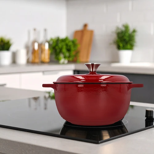 Χυτοσιδηρή κατσαρόλα εμαγιέ - μπορντό, 4 L - 9