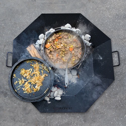 Χυτοσιδηρό κρεμαστό καζάνι με τηγάνι - 11