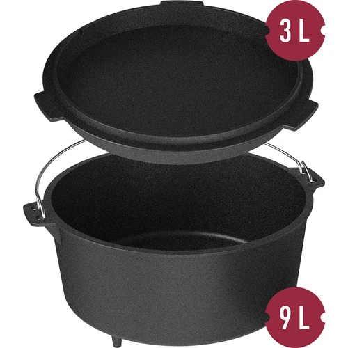 Χυτοσιδηρό κρεμαστό καζάνι με τηγάνι - 8