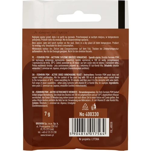 Ζύμες οινοποίησης Fermivin PDM, 7 g - 2