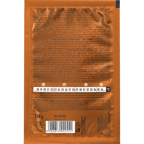 Ζύμες Turbo X-Harmony 18%, 25 L, 138 g - 2