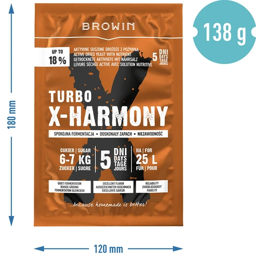 Ζύμες Turbo X-Harmony 18%, 25 L, 138 g - 6