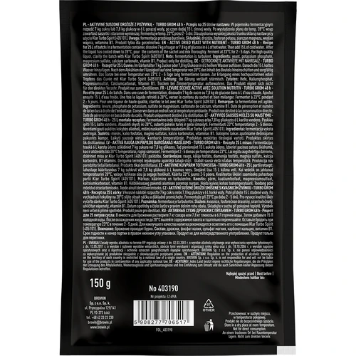 Ζύμη οινοπνευματοποιίας Turbo Grom 48h - 2