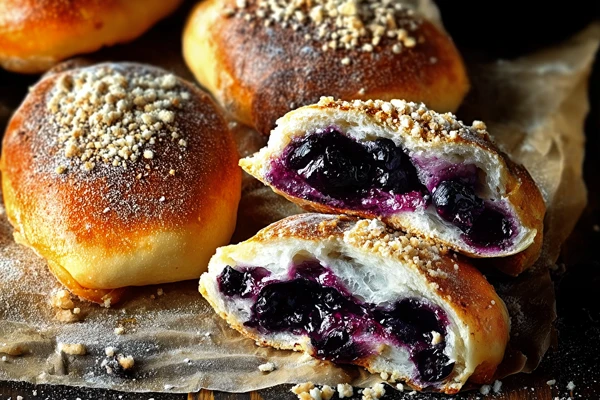 Σπιτικά ψωμάκια με μύρτιλα – μαλακά, αφράτα και γεμάτα μύρτιλα!